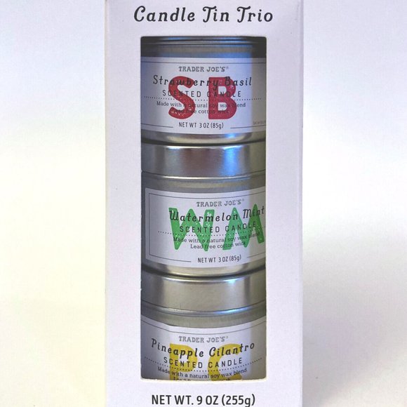 Trader Joes Scented Candle Trio NIB Strawberry, Watermelon, Pineapple Ltd Editio - Picture 1 of 5